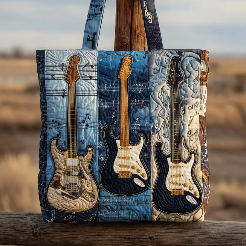 Music Bass Quilted Tote Bag