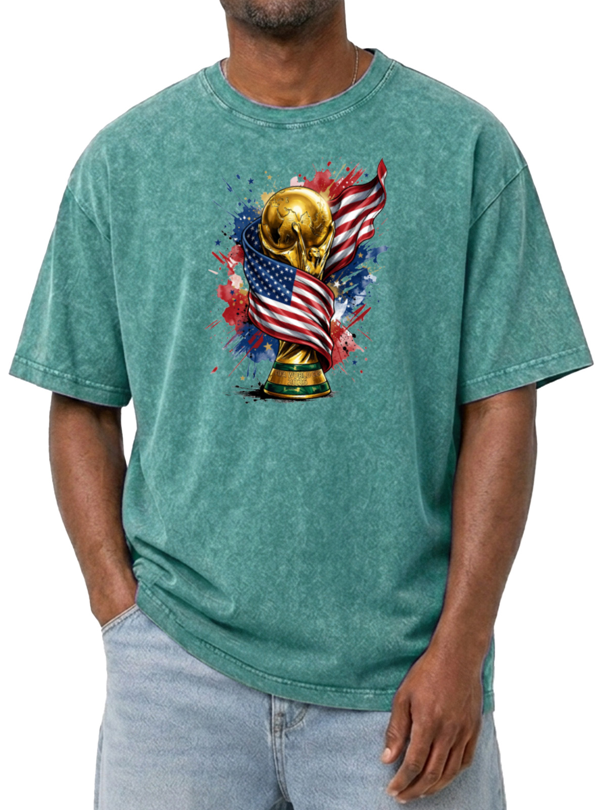 Men’s Wash American Soccer Trophy Graphic T-Shirt