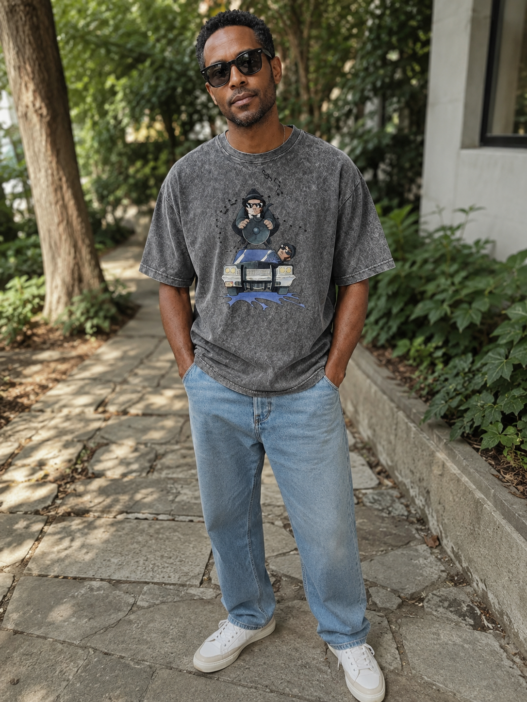 Fun Tribute Classic Printed Washed Short Sleeve T-Shirt