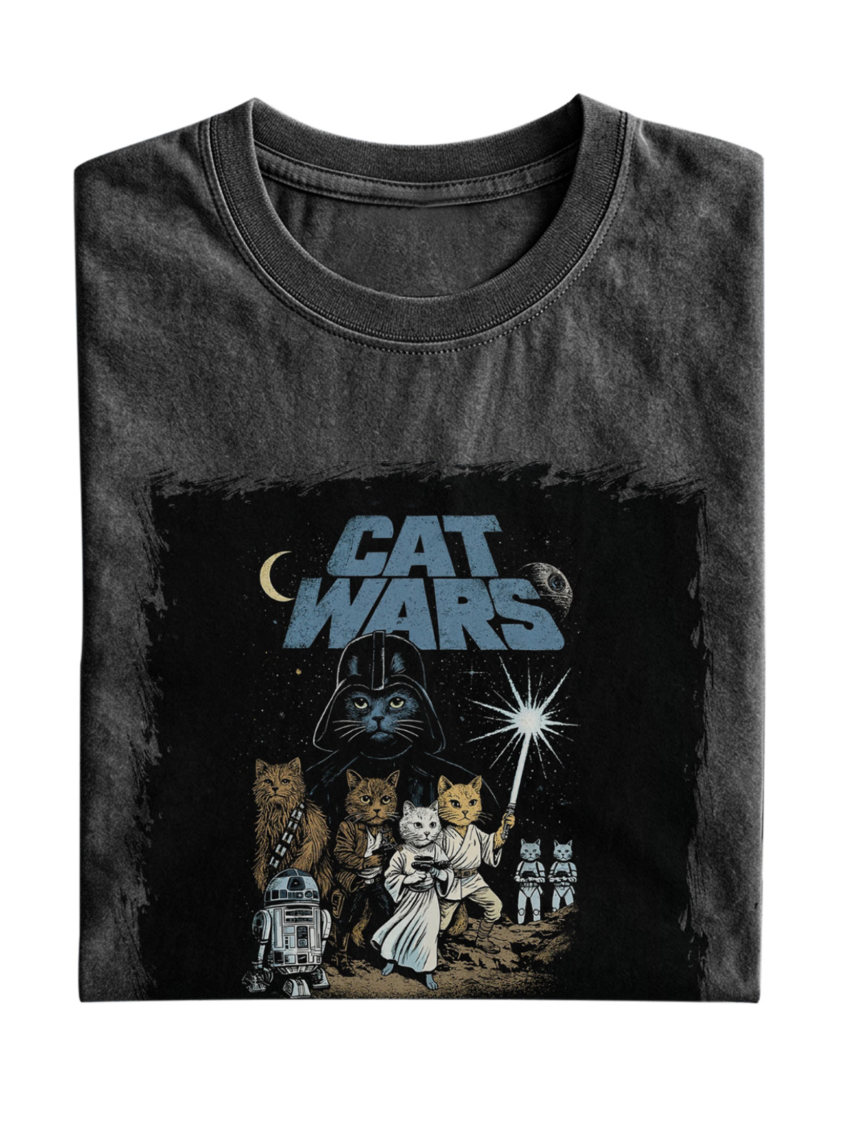 Retro Movie Cat Cotton Short-sleeve T-shirt