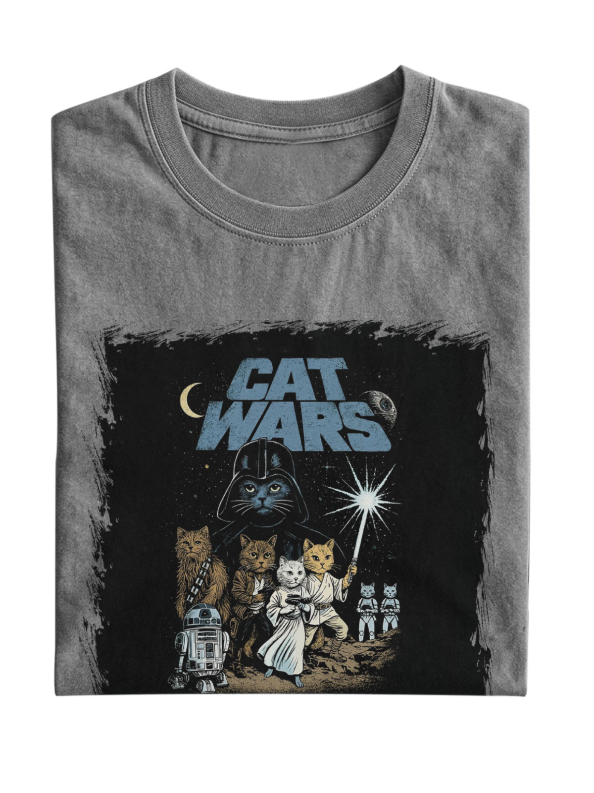 Retro Movie Cat Cotton Short-sleeve T-shirt