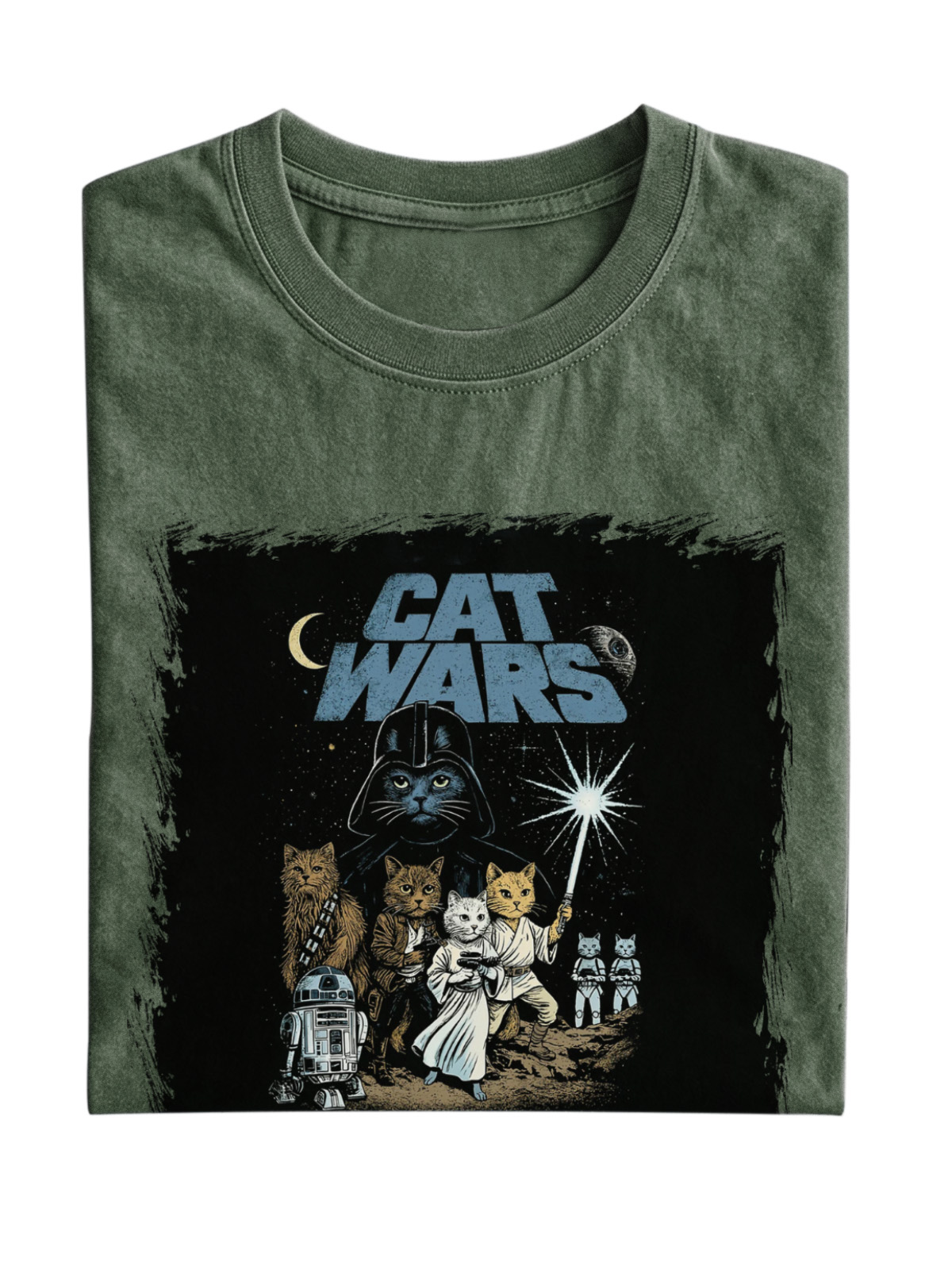 Retro Movie Cat Cotton Short-sleeve T-shirt