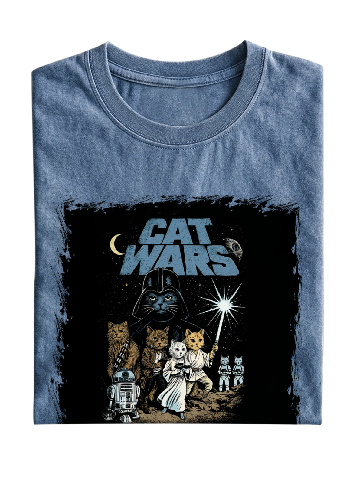 Retro Movie Cat Cotton Short-sleeve T-shirt