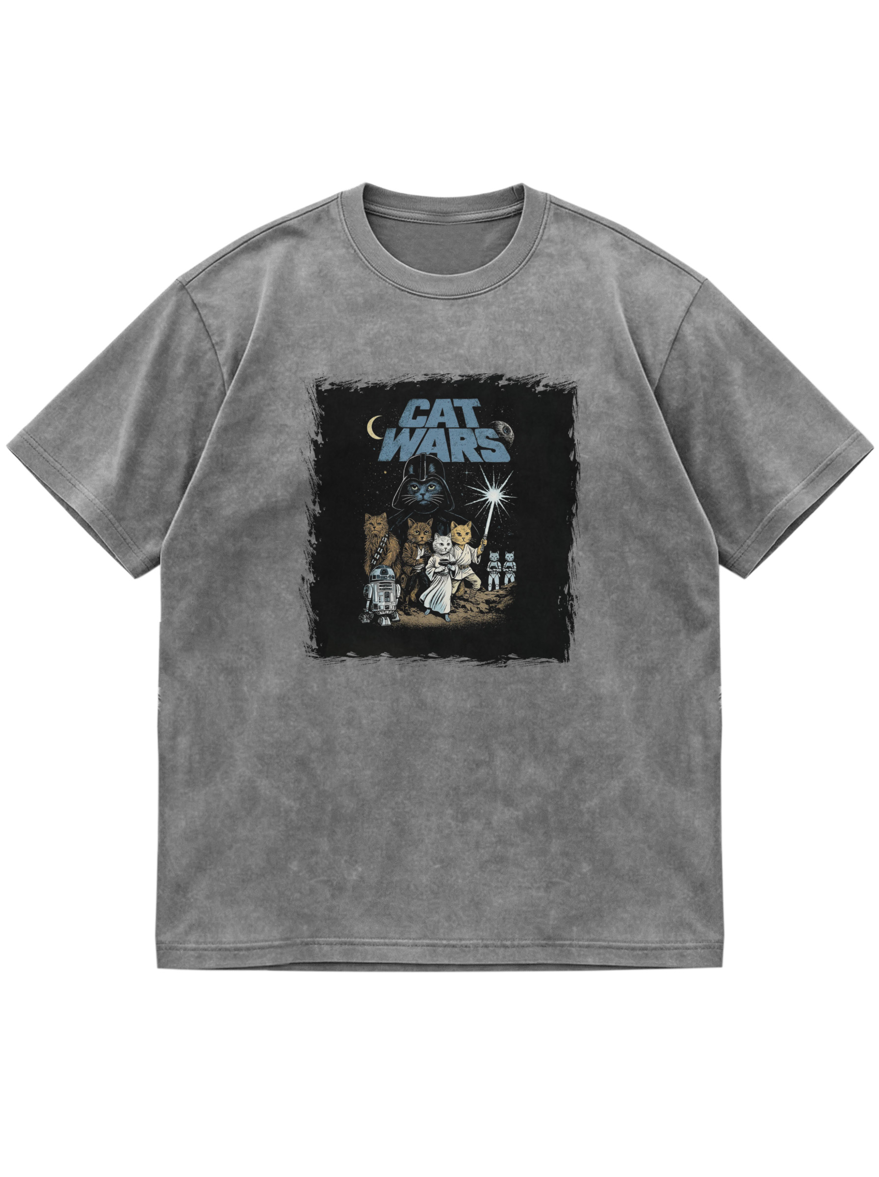 Retro Movie Cat Cotton Short-sleeve T-shirt
