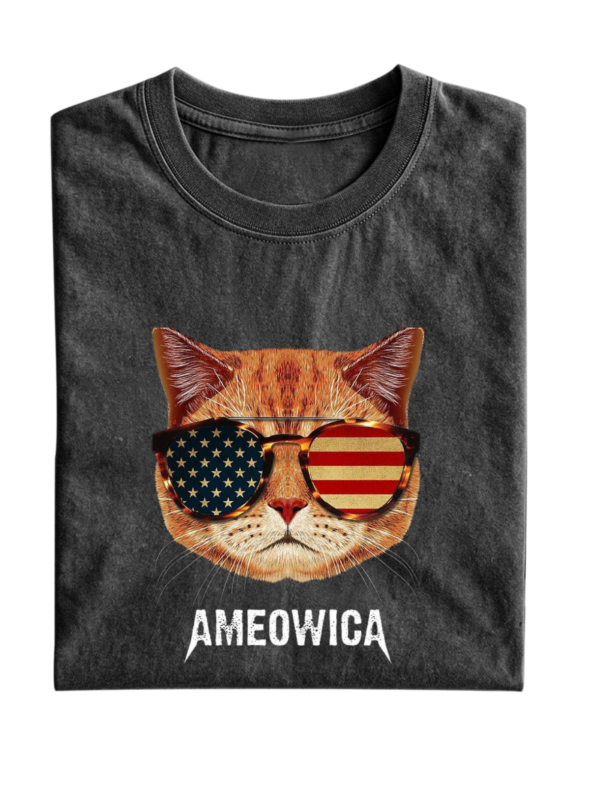 Ameowica Sunglasses Cat Cotton Short-sleeve T-shirt