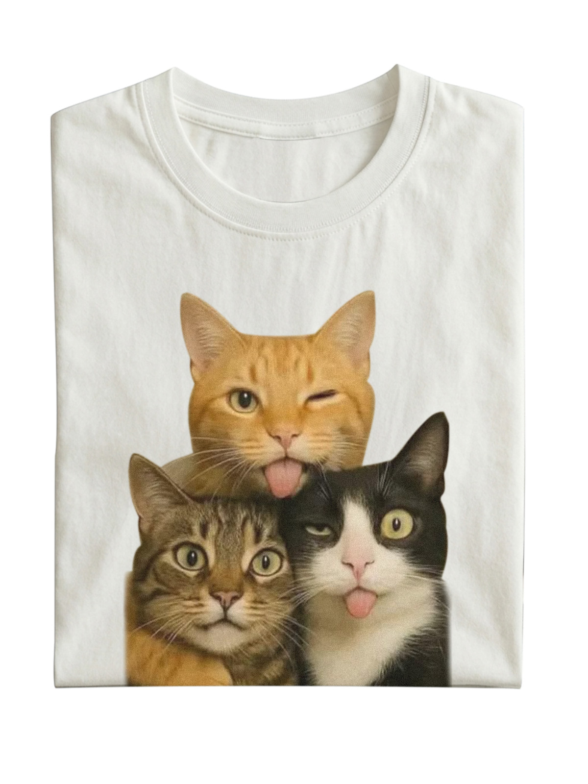 Wacky Cat Meme Cotton Short-sleeve T-shirt