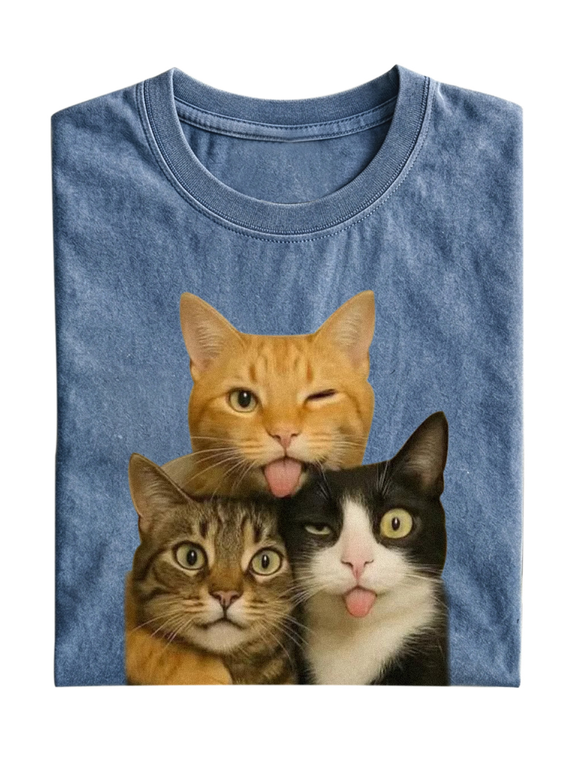 Wacky Cat Meme Cotton Short-sleeve T-shirt