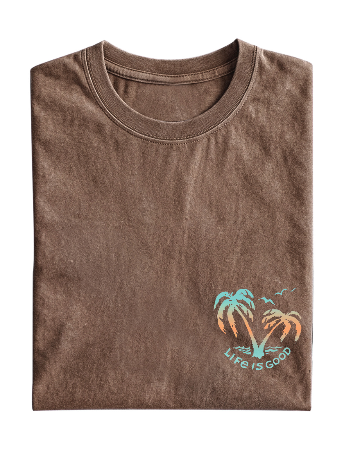 Simple Coconut Tree Life Is Good Cotton Short-sleeved T-shirt