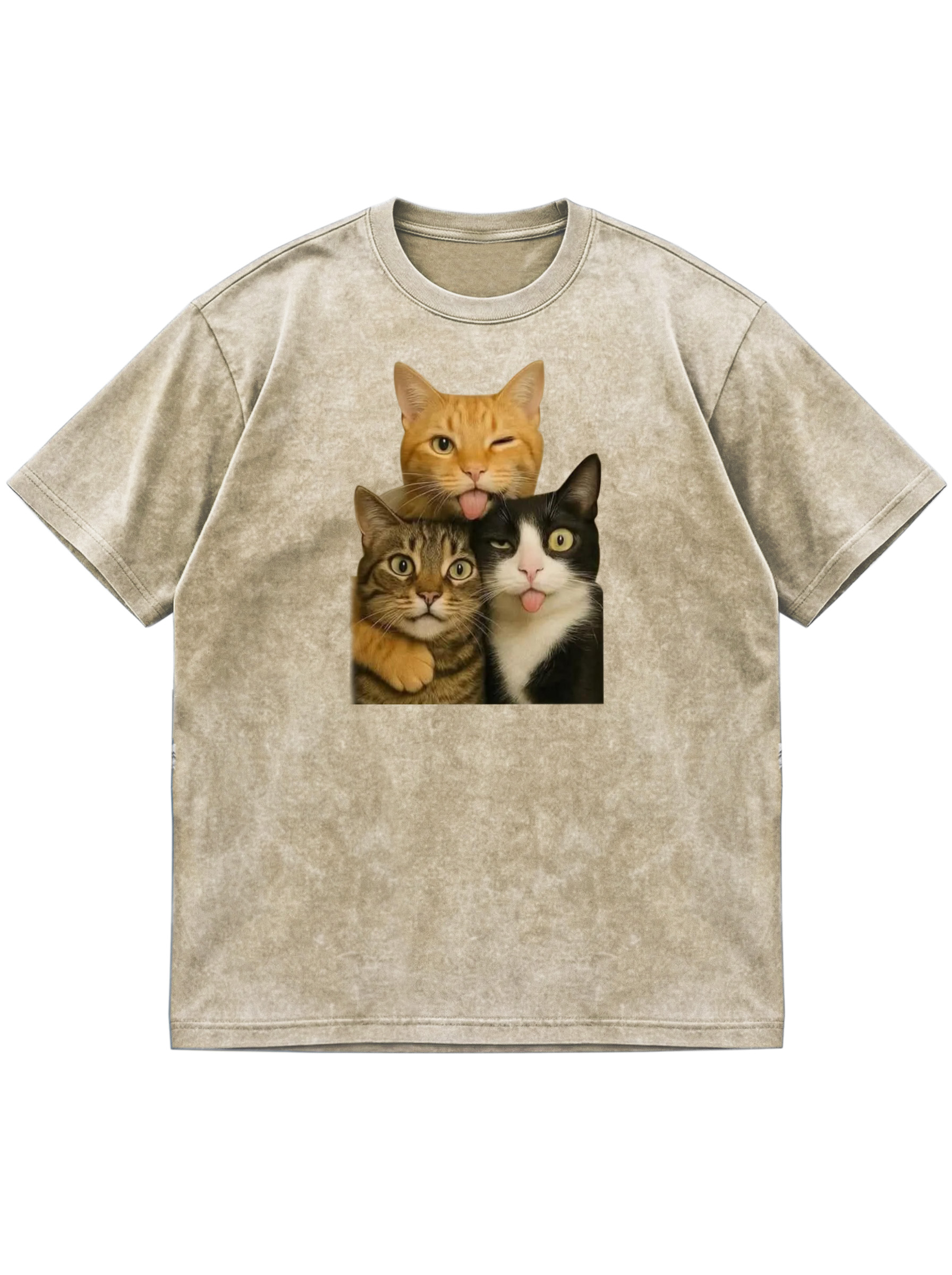 Wacky Cat Meme Cotton Short-sleeve T-shirt