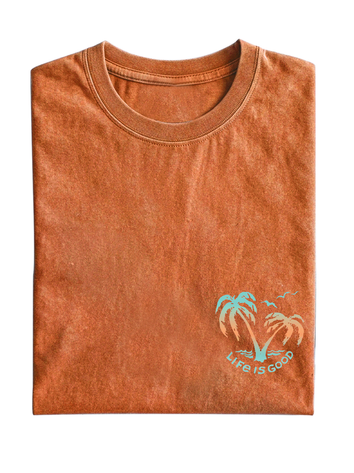 Simple Coconut Tree Life Is Good Cotton Short-sleeved T-shirt
