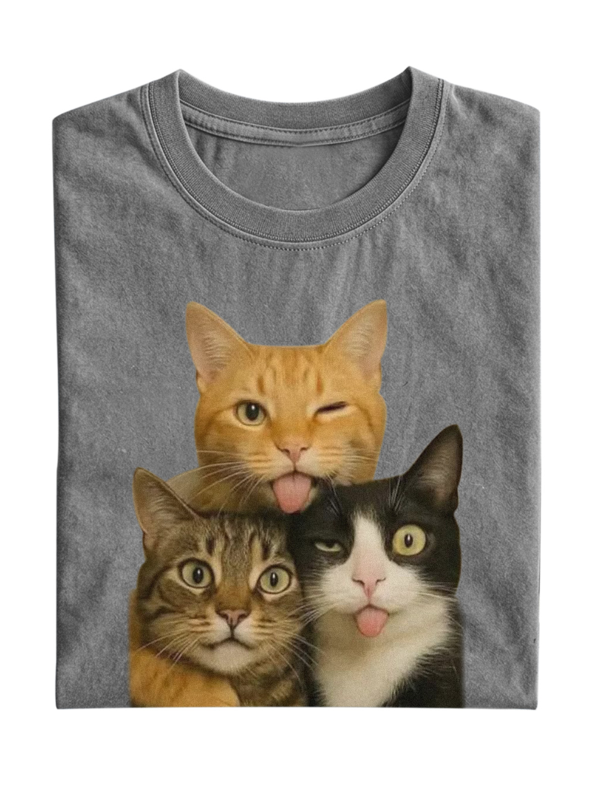 Wacky Cat Meme Cotton Short-sleeve T-shirt