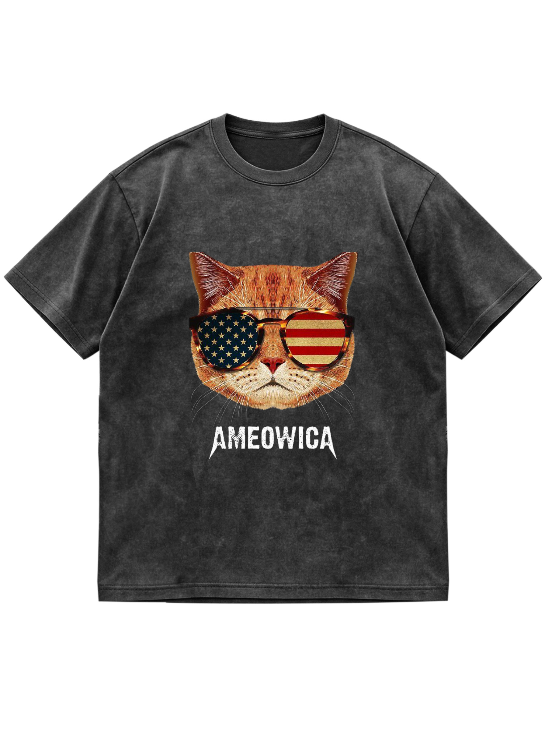 Ameowica Sunglasses Cat Cotton Short-sleeve T-shirt