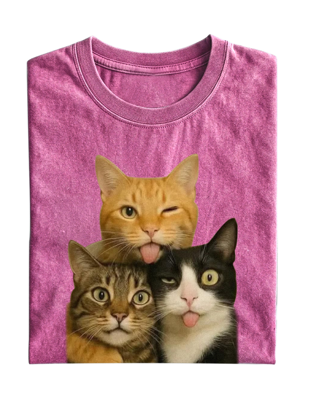 Wacky Cat Meme Cotton Short-sleeve T-shirt