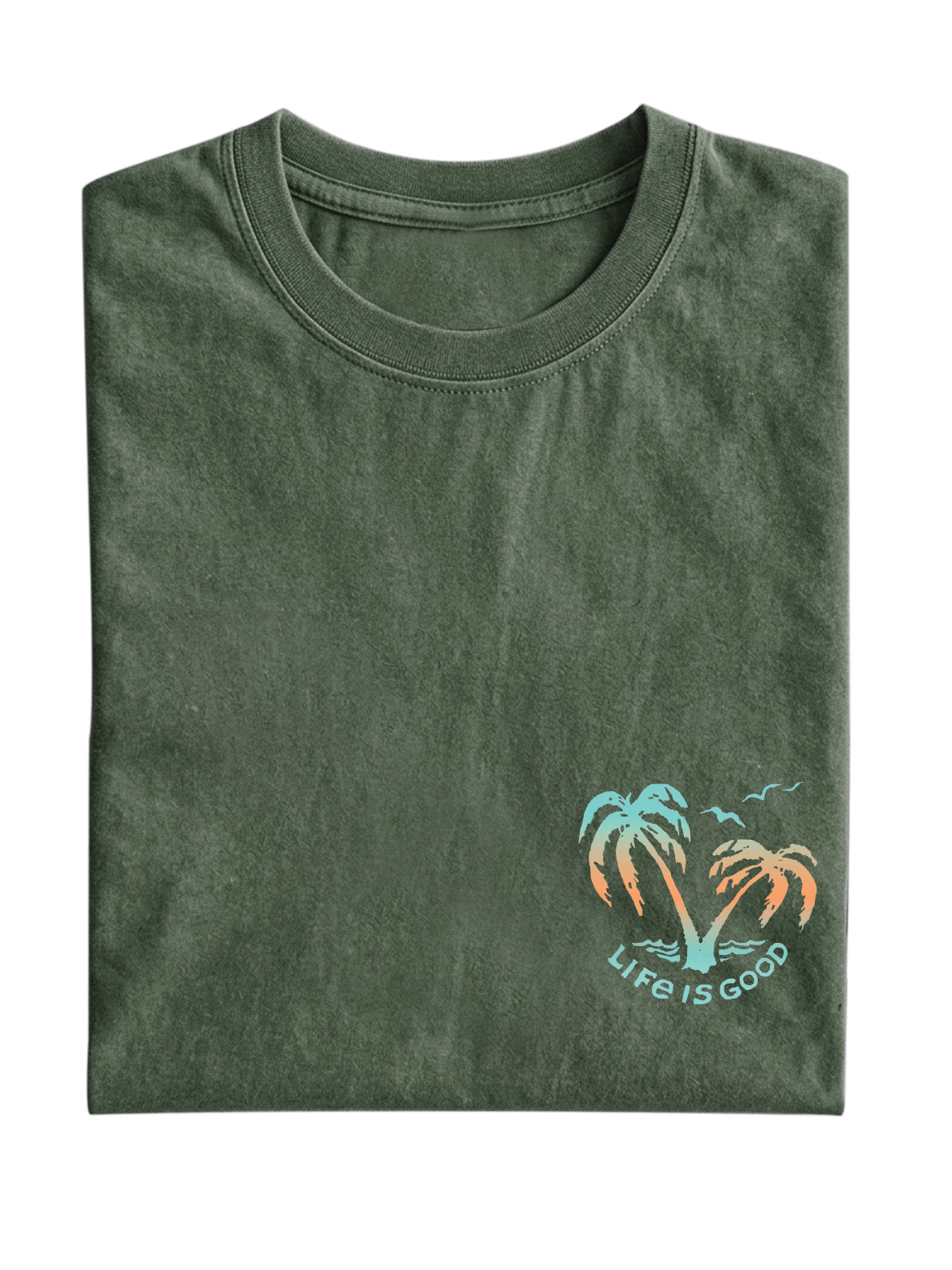 Simple Coconut Tree Life Is Good Cotton Short-sleeved T-shirt
