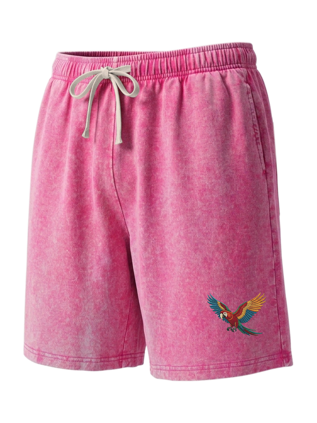 Casual Hawaiian Parrot Print Pure Cotton Shorts