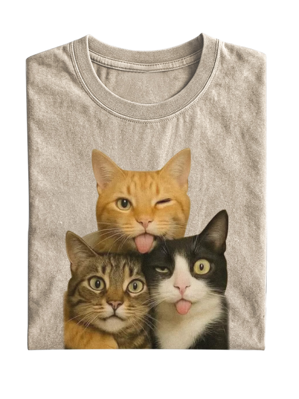Wacky Cat Meme Cotton Short-sleeve T-shirt