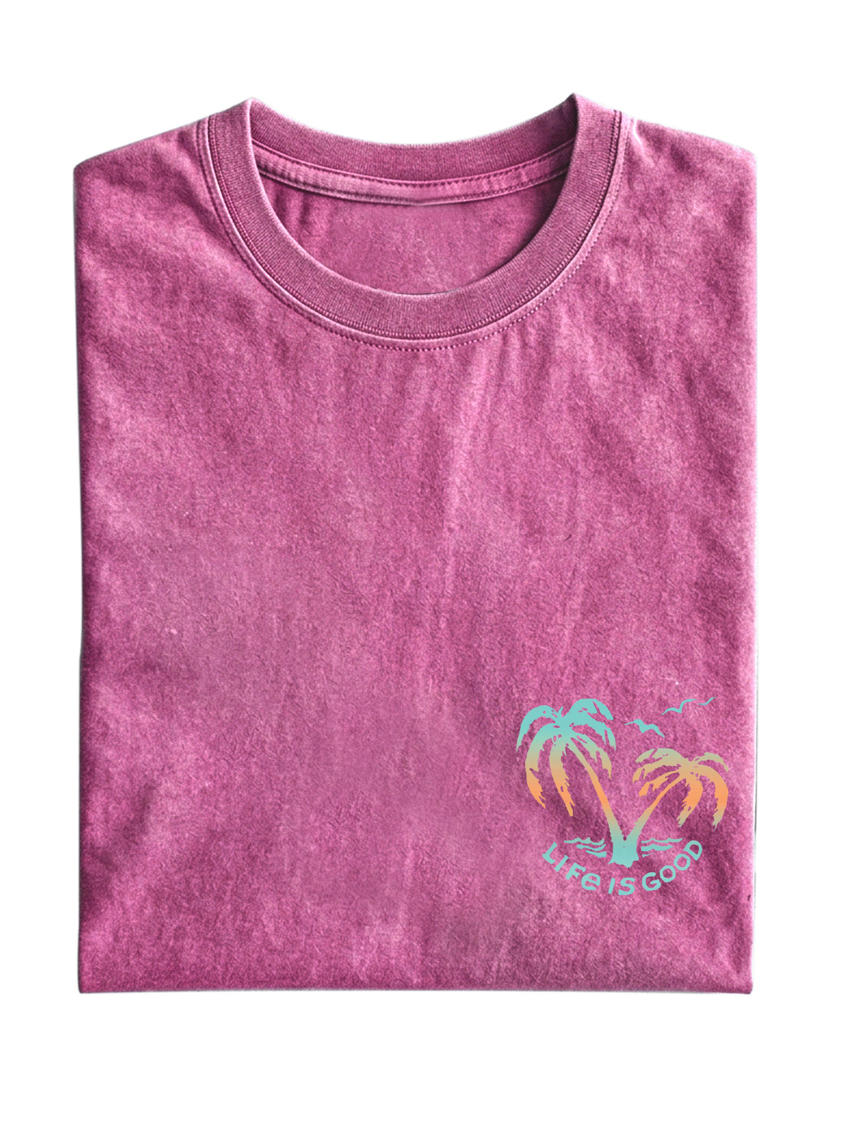 Simple Coconut Tree Life Is Good Cotton Short-sleeved T-shirt