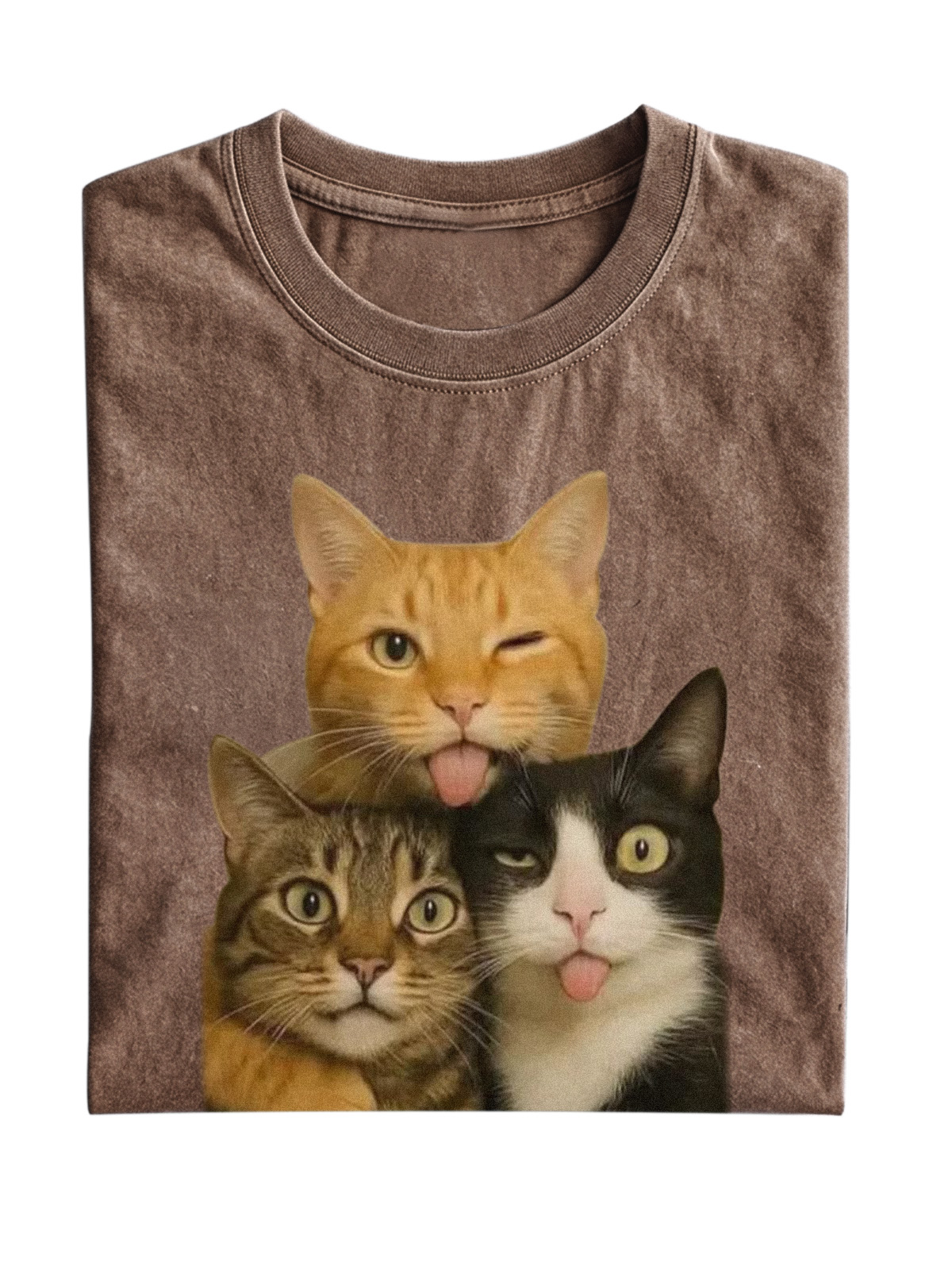 Wacky Cat Meme Cotton Short-sleeve T-shirt