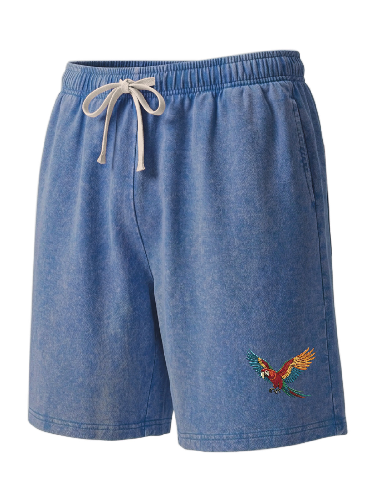 Casual Hawaiian Parrot Print Pure Cotton Shorts