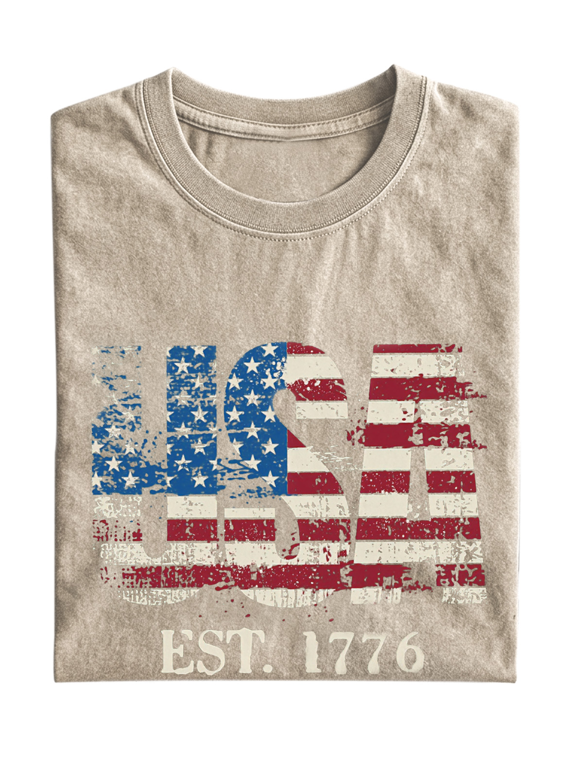 Vintage Usa Wash Cotton Short Sleeve T-shirt