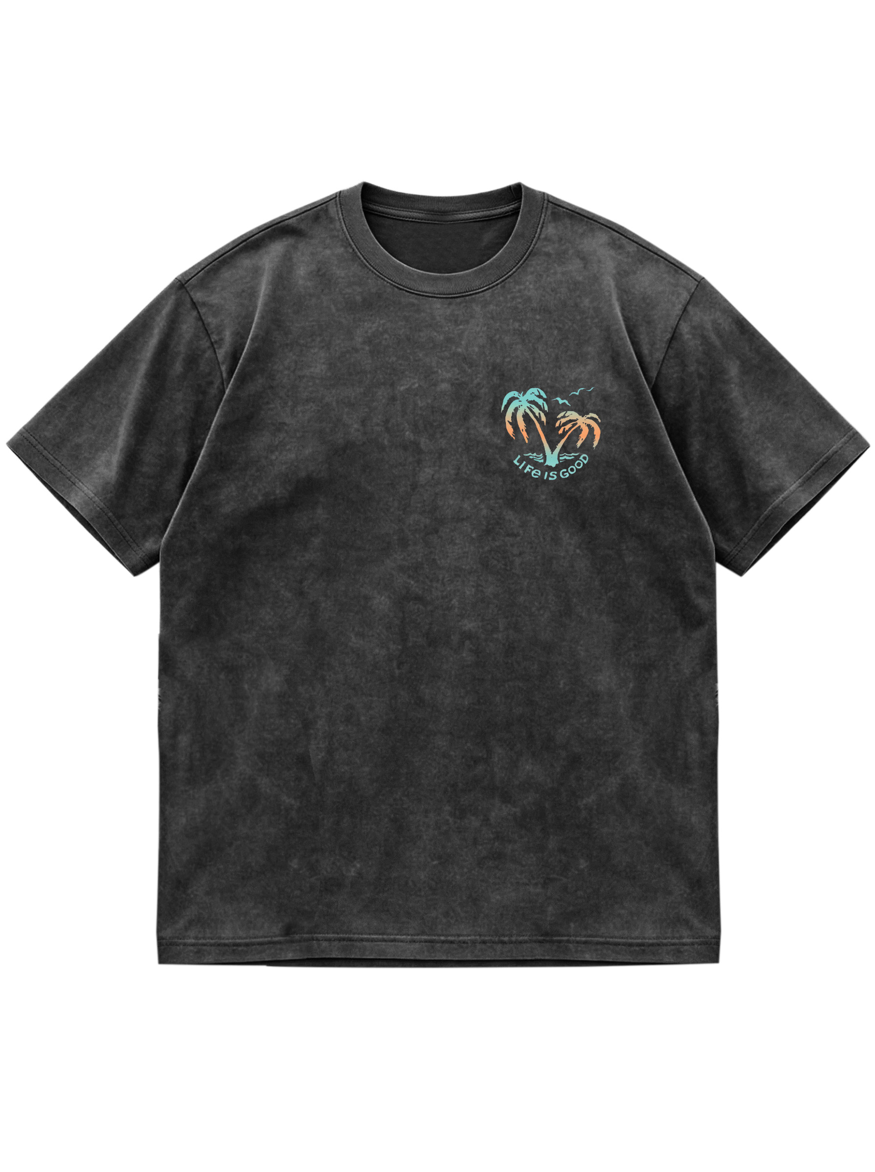 Simple Coconut Tree Life Is Good Cotton Short-sleeved T-shirt