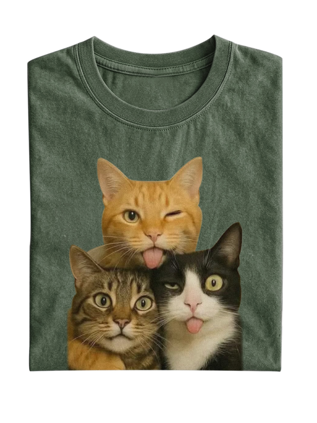 Wacky Cat Meme Cotton Short-sleeve T-shirt
