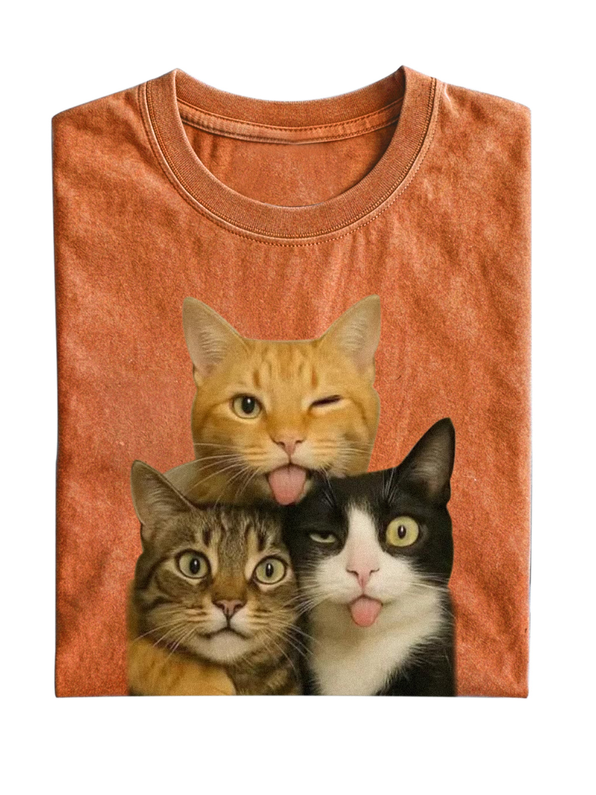 Wacky Cat Meme Cotton Short-sleeve T-shirt