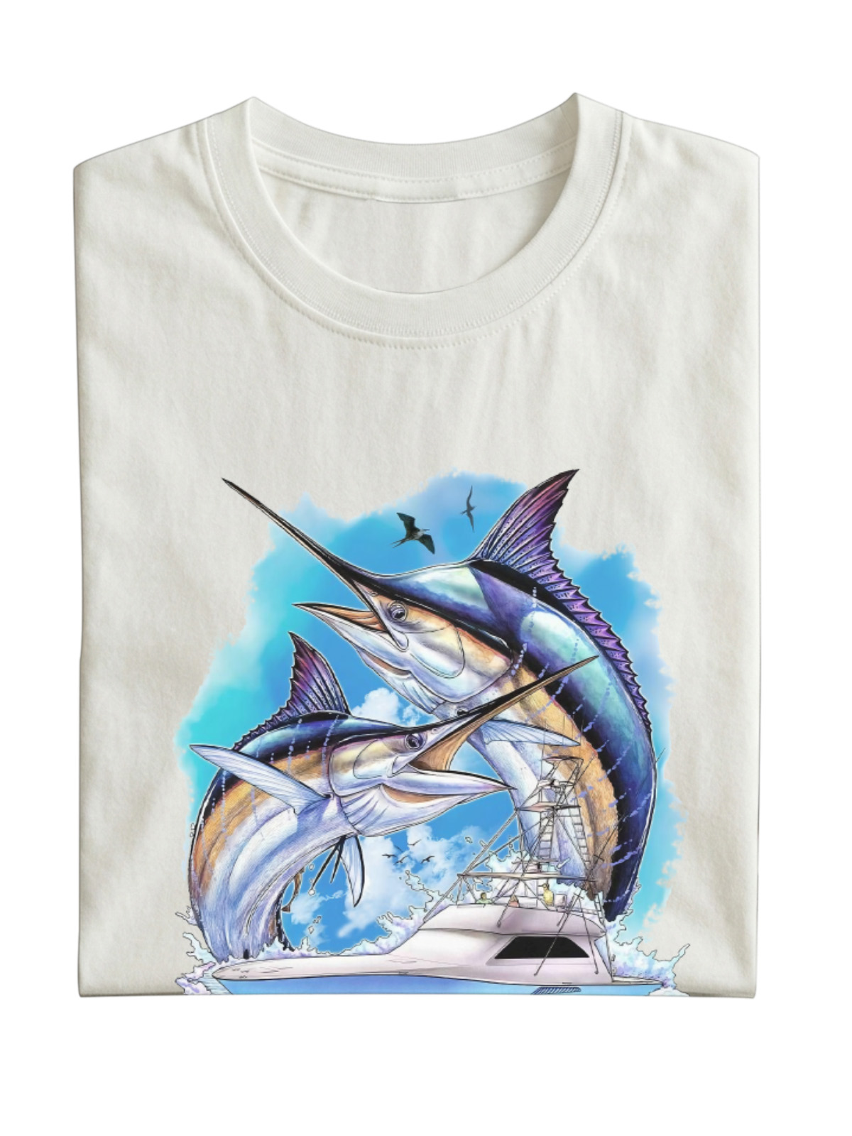 Hawaiian Marlin Cotton Short-sleeved T-shirt