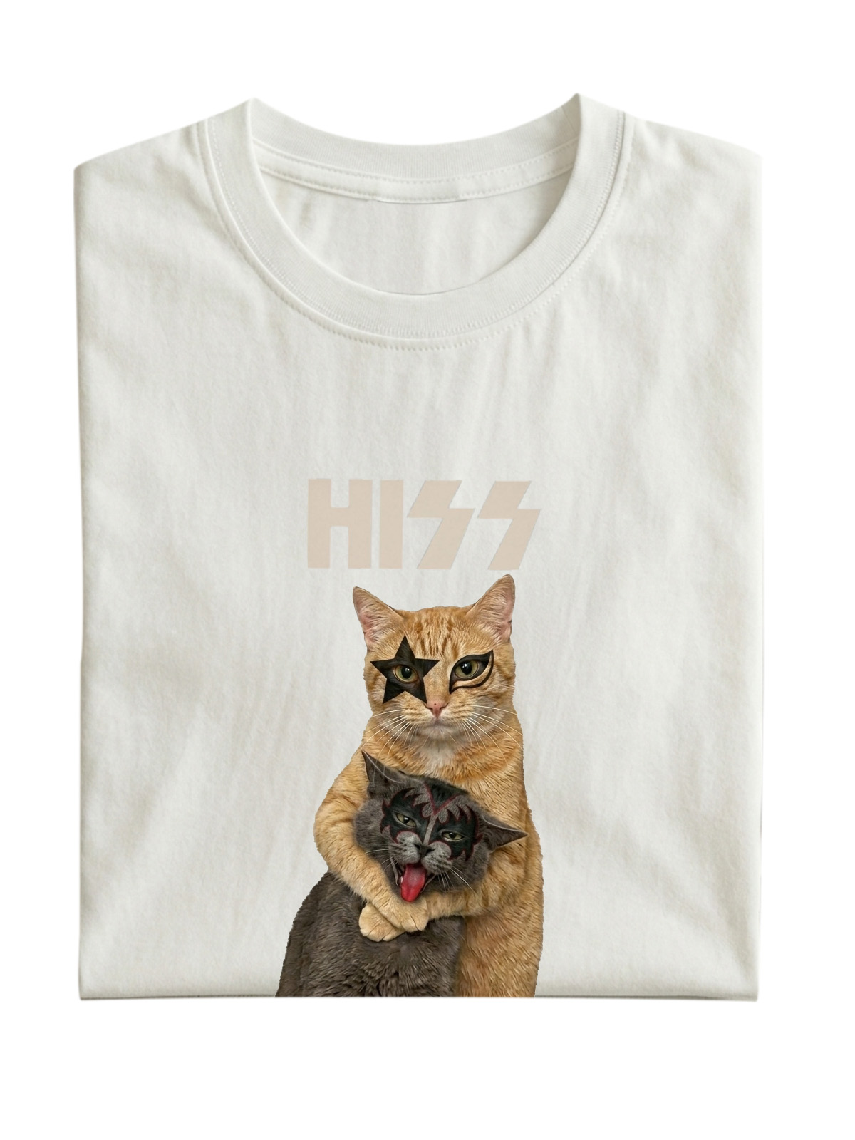 Wacky "Hiss" Cat Cotton Short-Sleeve T-Shirt