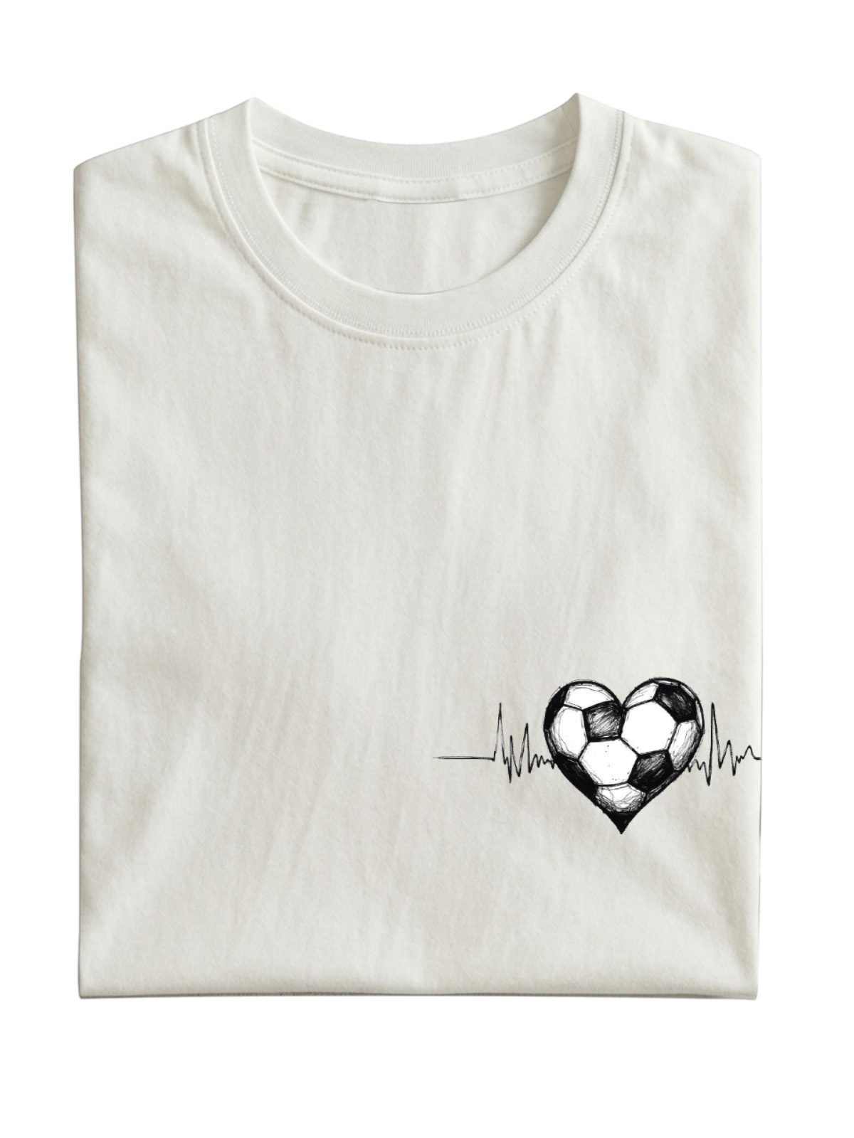 Fun Football Heart Cotton Short Sleeve T-shirt