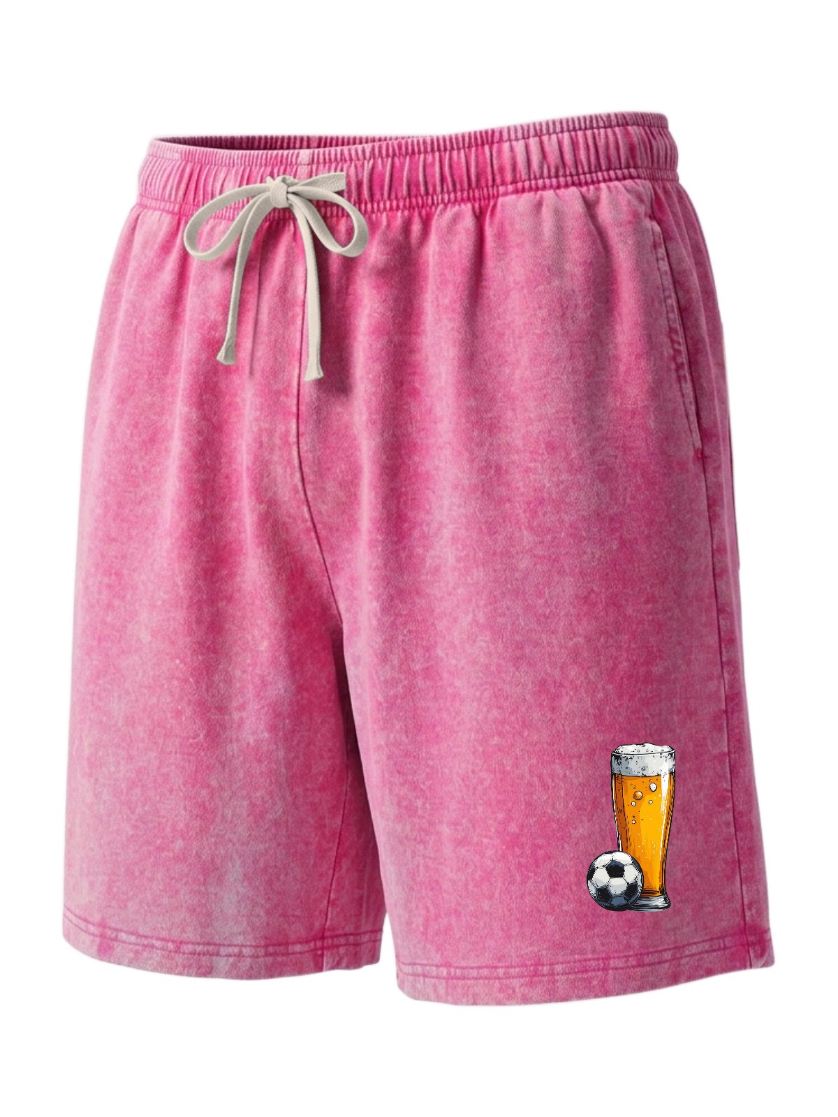 Casual Hawaiian Beer Print Pure Cotton Shorts