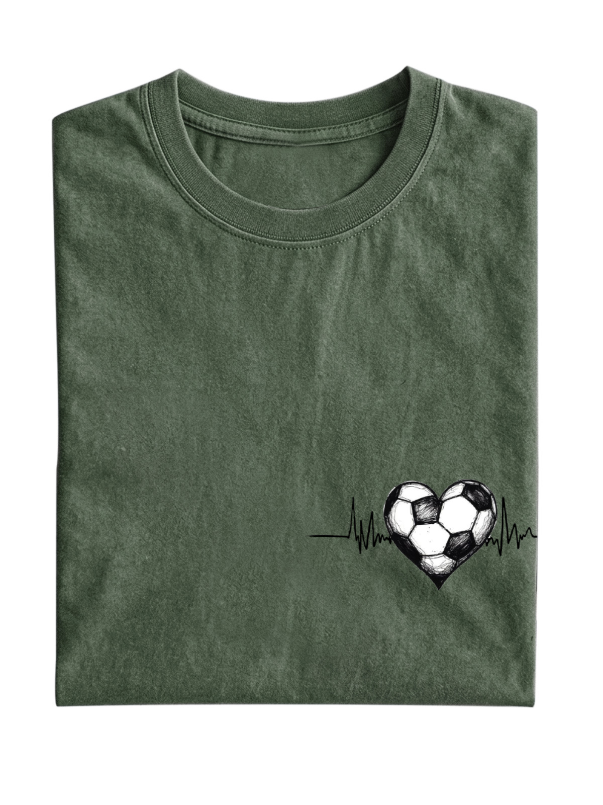 Fun Football Heart Cotton Short Sleeve T-shirt