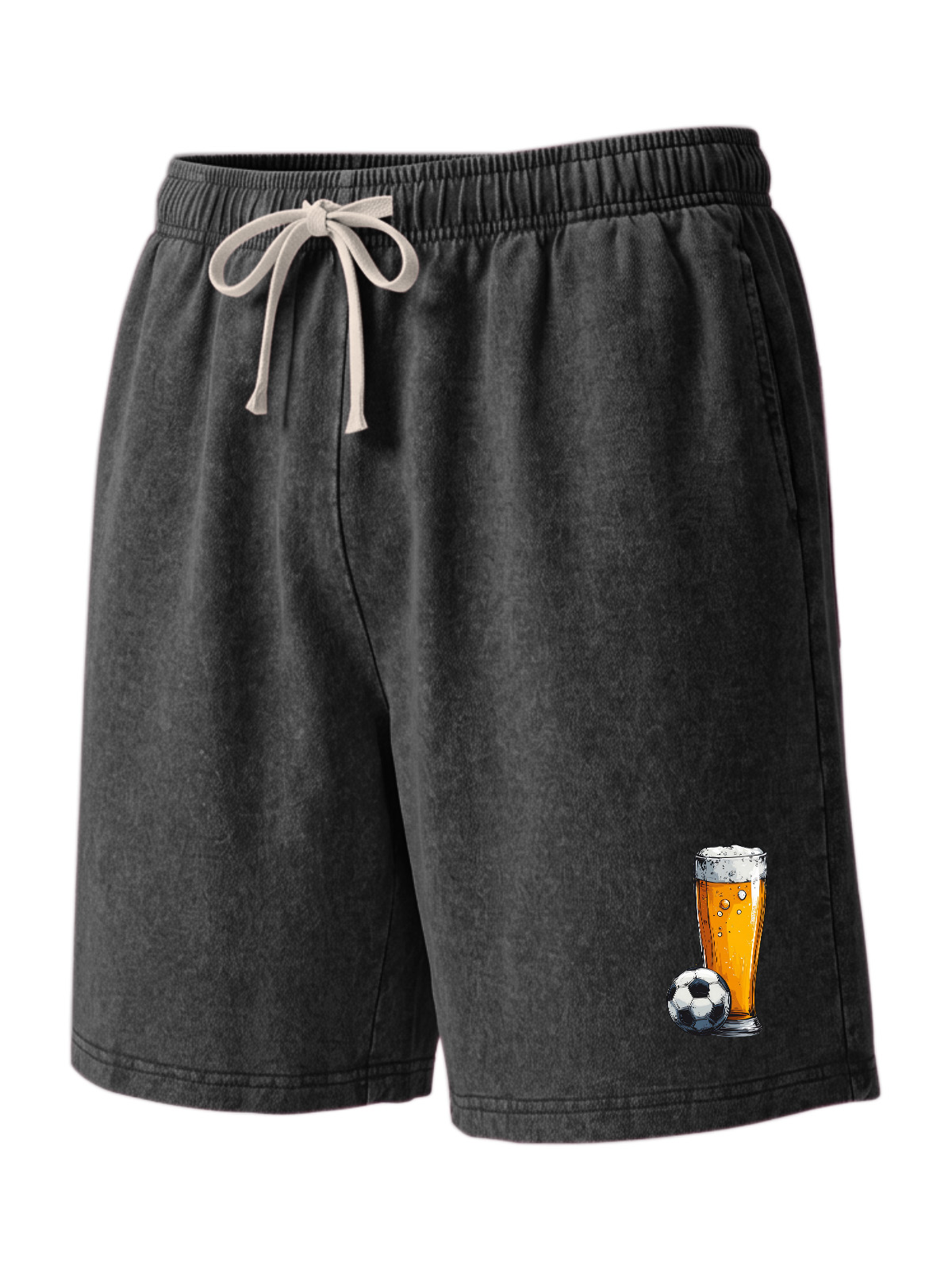 Casual Hawaiian Beer Print Pure Cotton Shorts