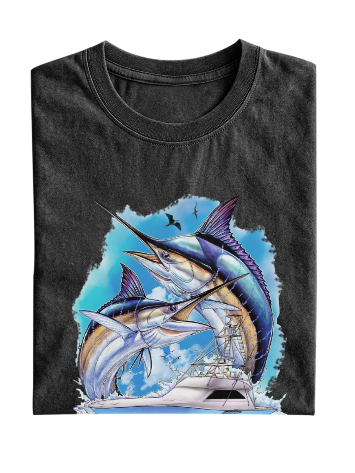 Hawaiian Marlin Cotton Short-sleeved T-shirt
