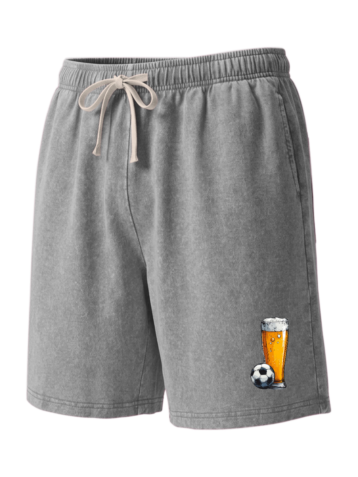 Casual Hawaiian Beer Print Pure Cotton Shorts
