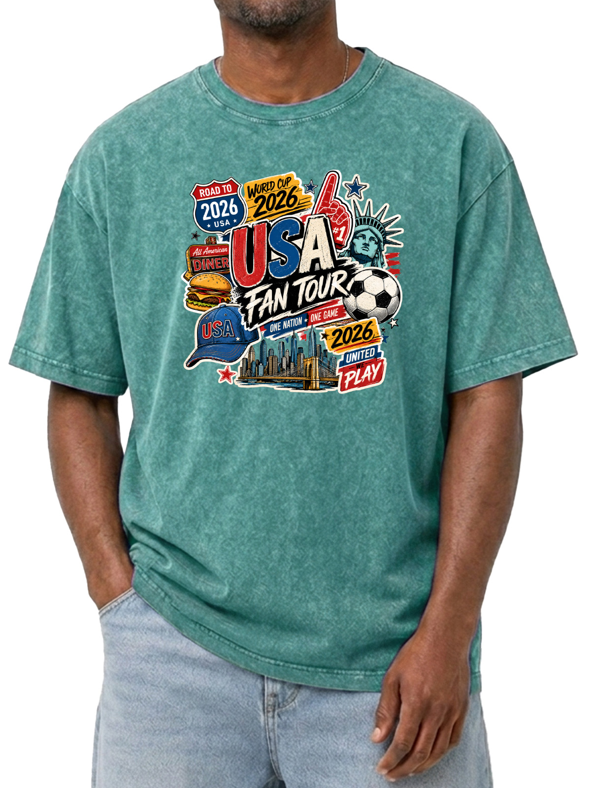 Men’s Vintage USA Soccer Fan Tour 2026 Graphic T-Shirt
