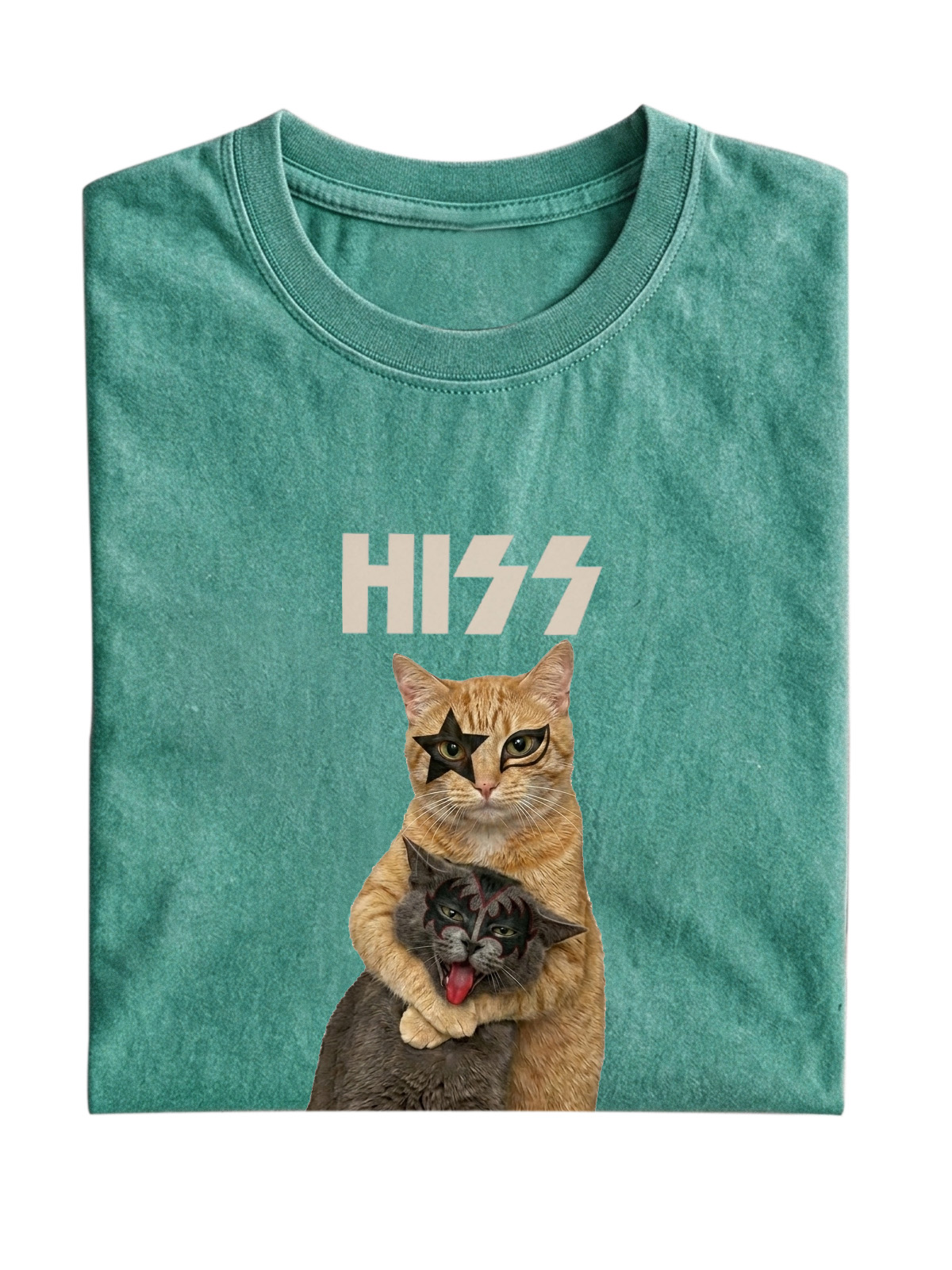 Wacky "Hiss" Cat Cotton Short-Sleeve T-Shirt