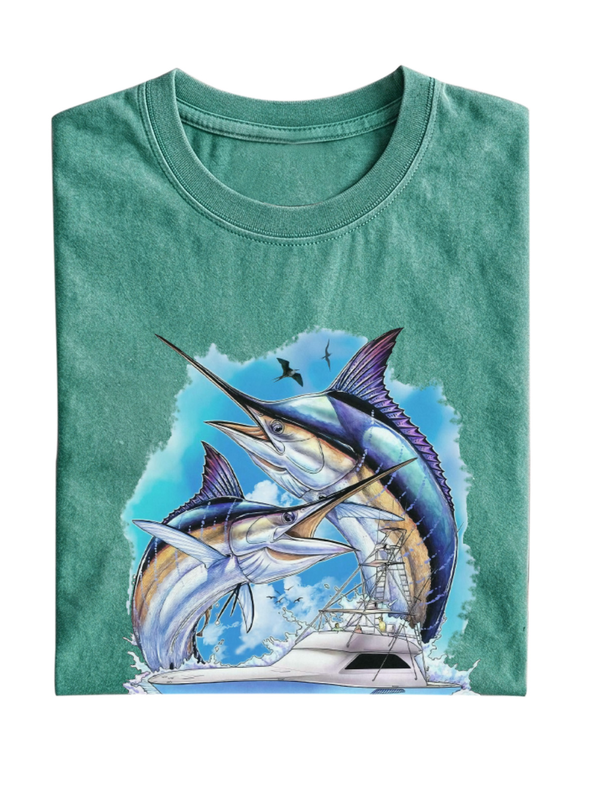 Hawaiian Marlin Cotton Short-sleeved T-shirt