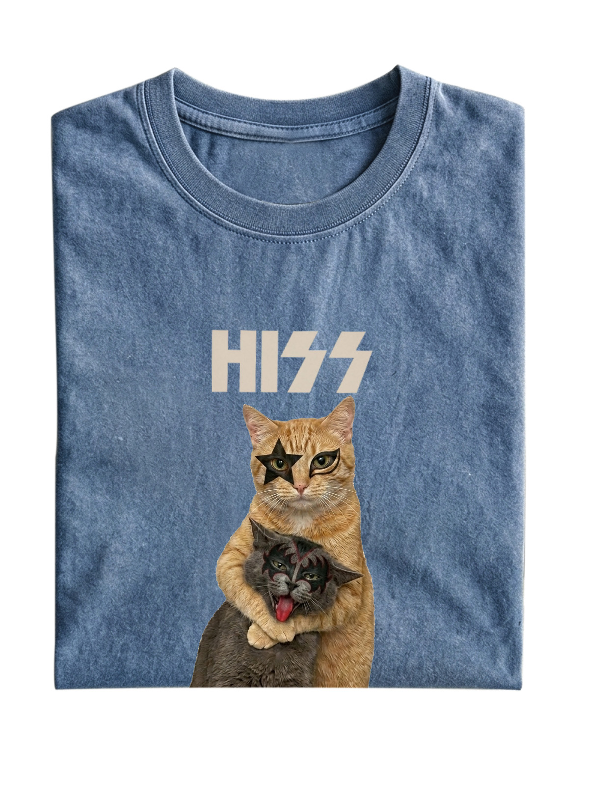 Wacky "Hiss" Cat Cotton Short-Sleeve T-Shirt