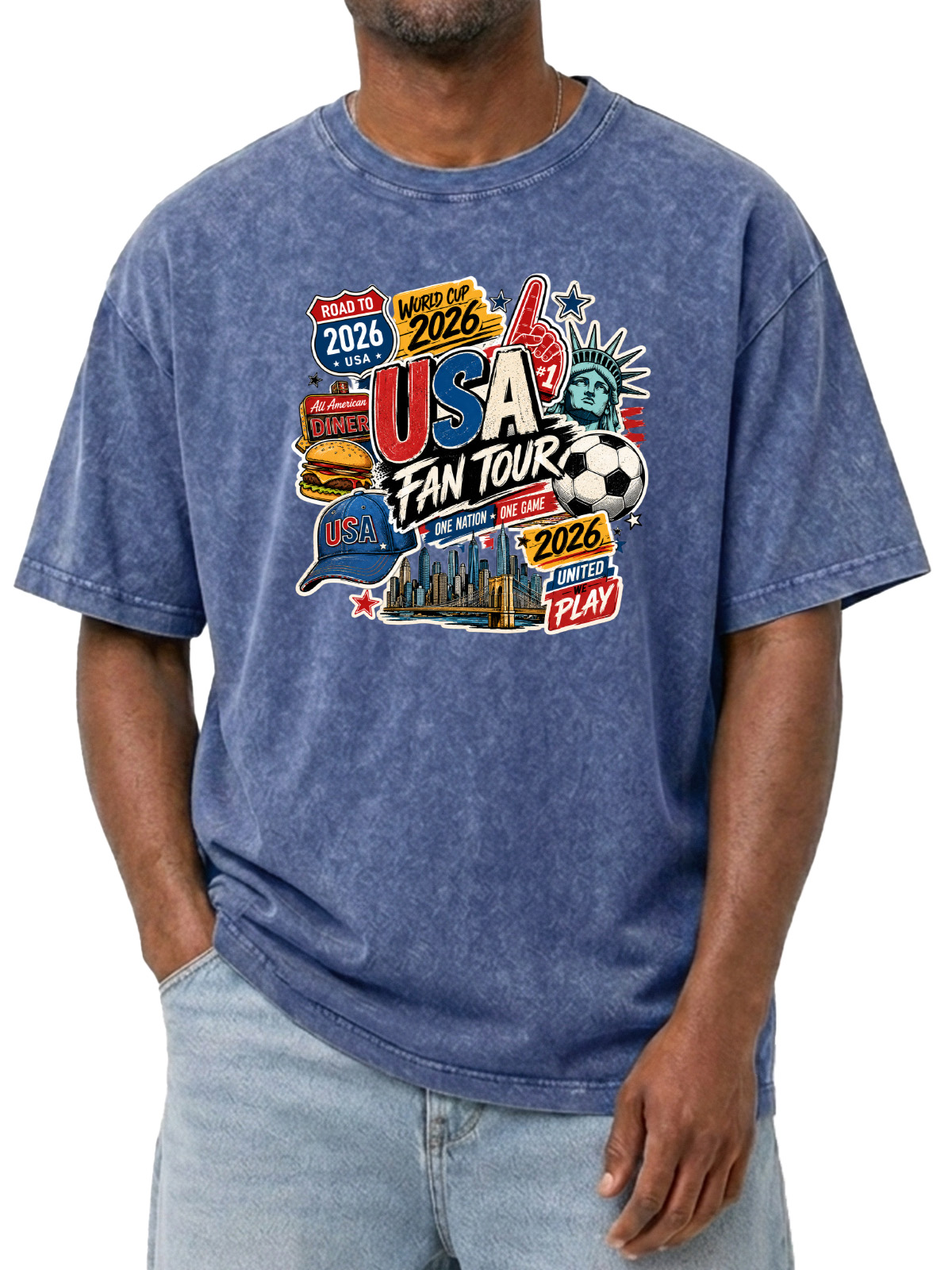 Men’s Vintage USA Soccer Fan Tour 2026 Graphic T-Shirt
