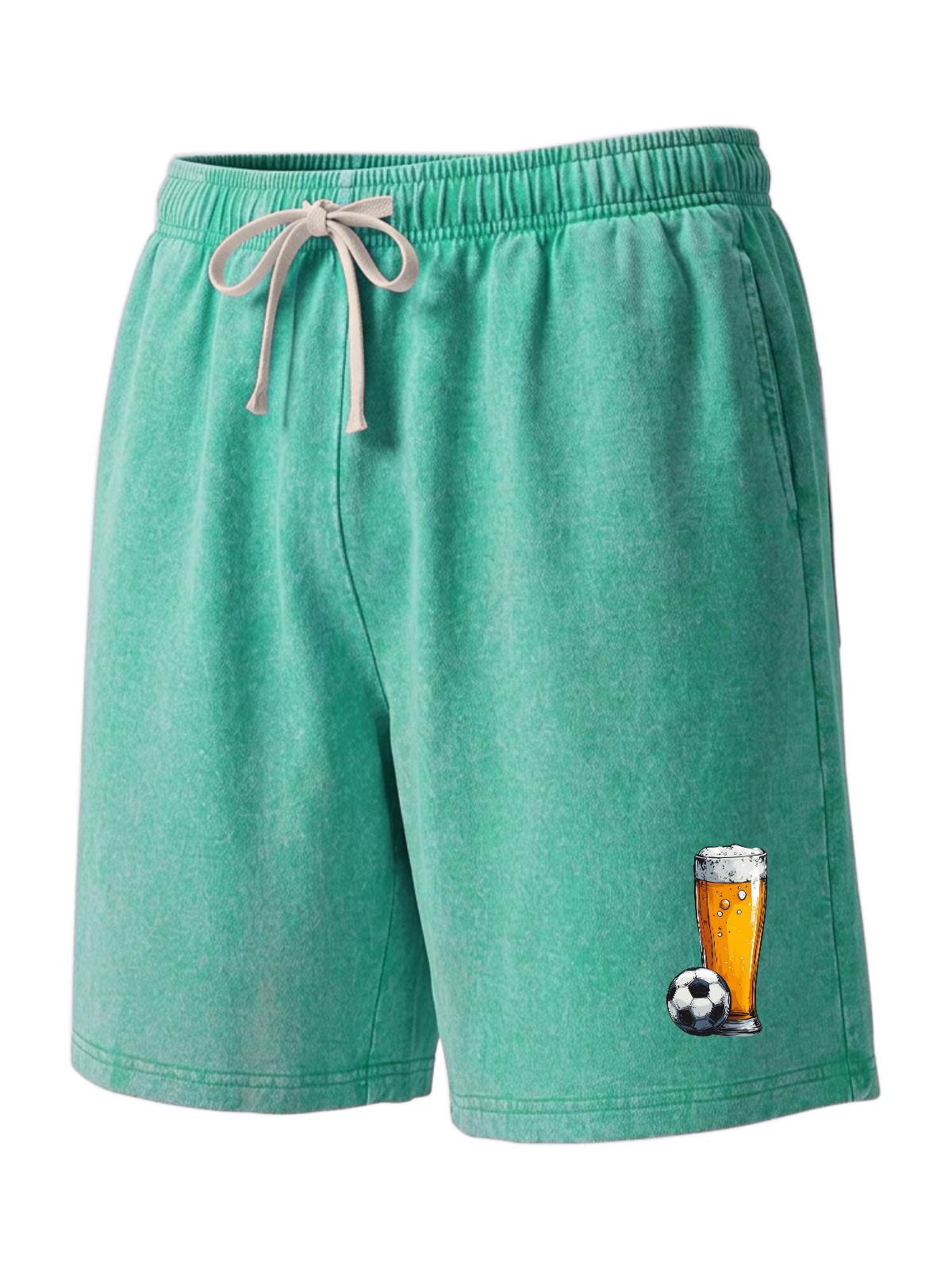 Casual Hawaiian Beer Print Pure Cotton Shorts