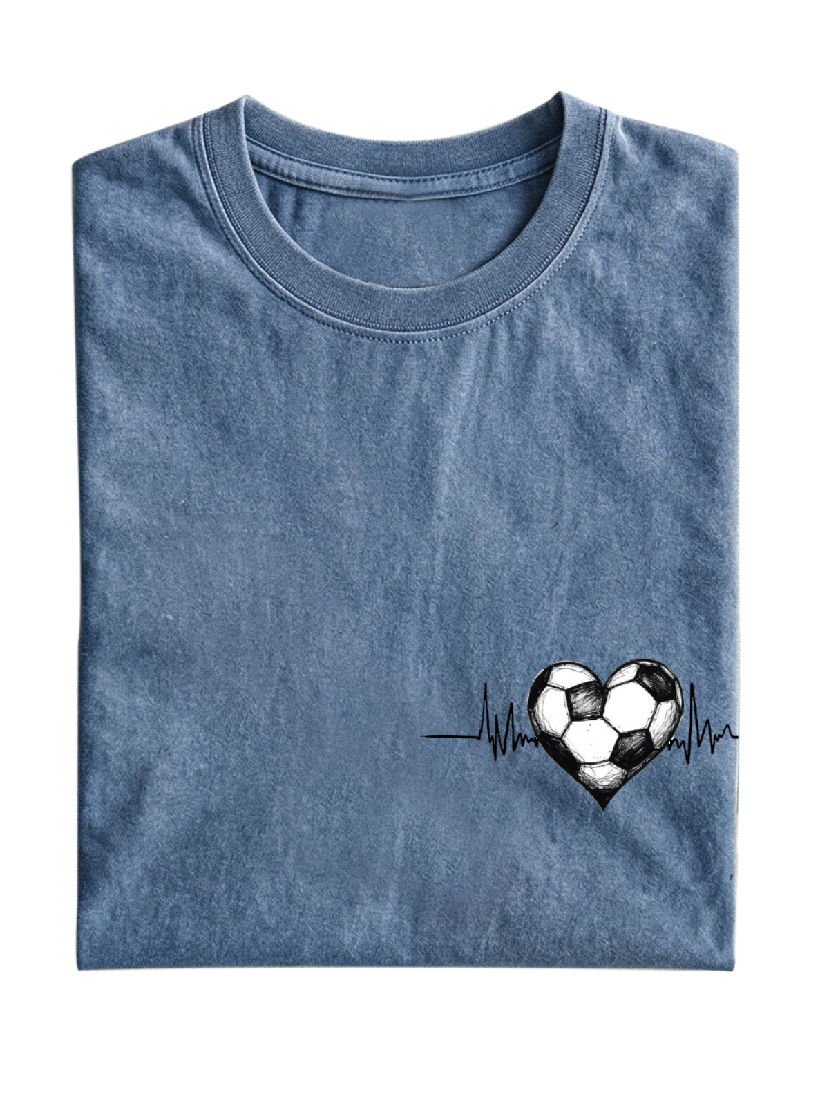 Fun Football Heart Cotton Short Sleeve T-shirt