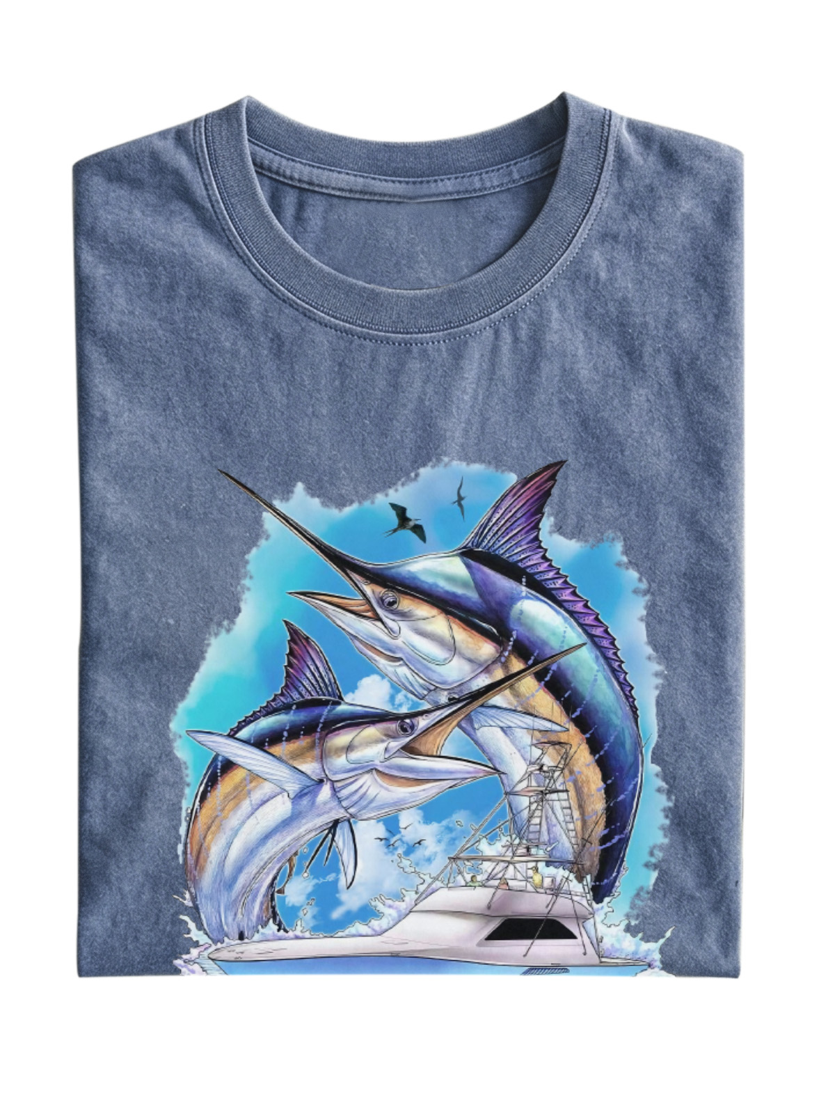 Hawaiian Marlin Cotton Short-sleeved T-shirt