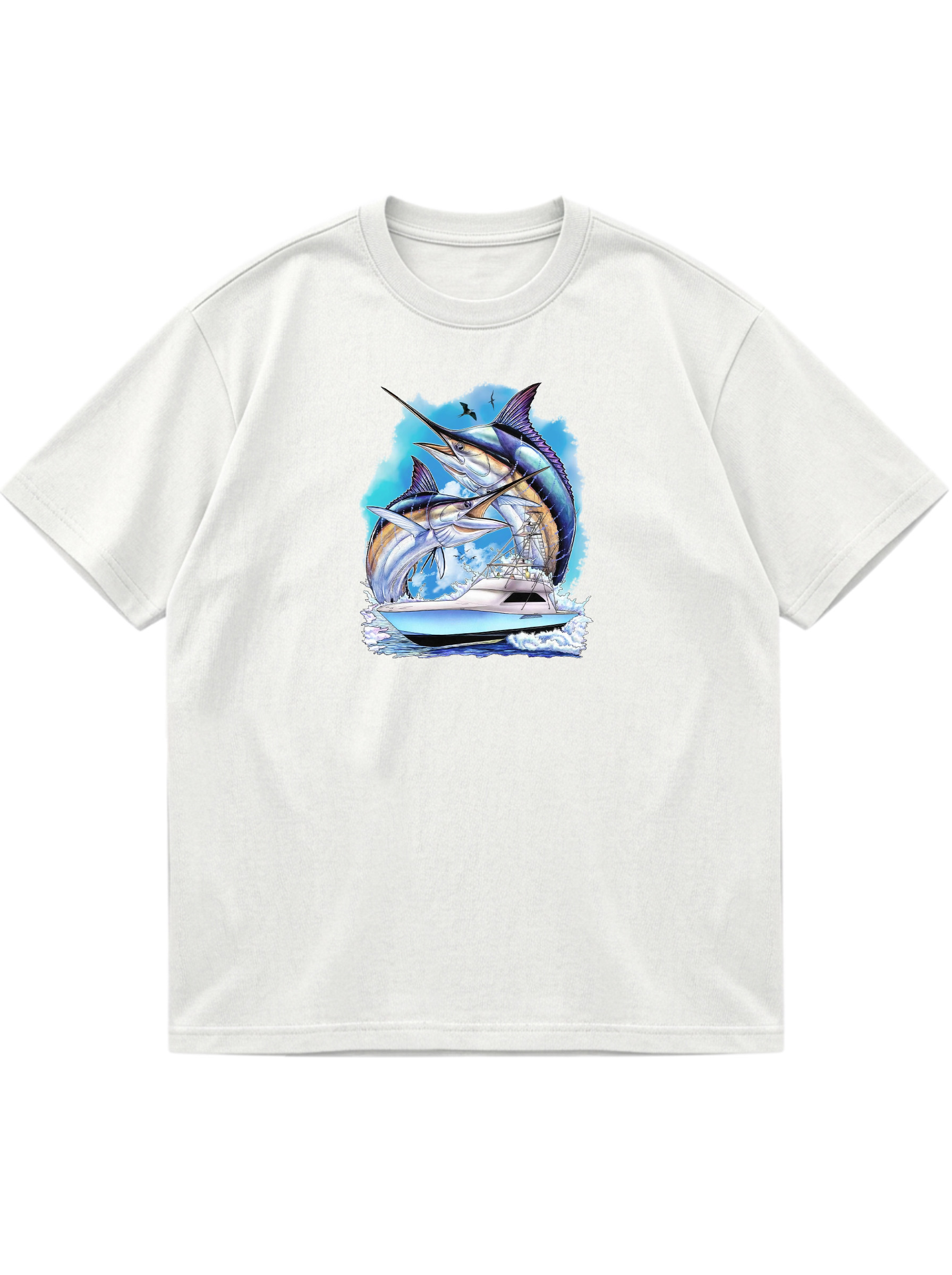 Hawaiian Marlin Cotton Short-sleeved T-shirt