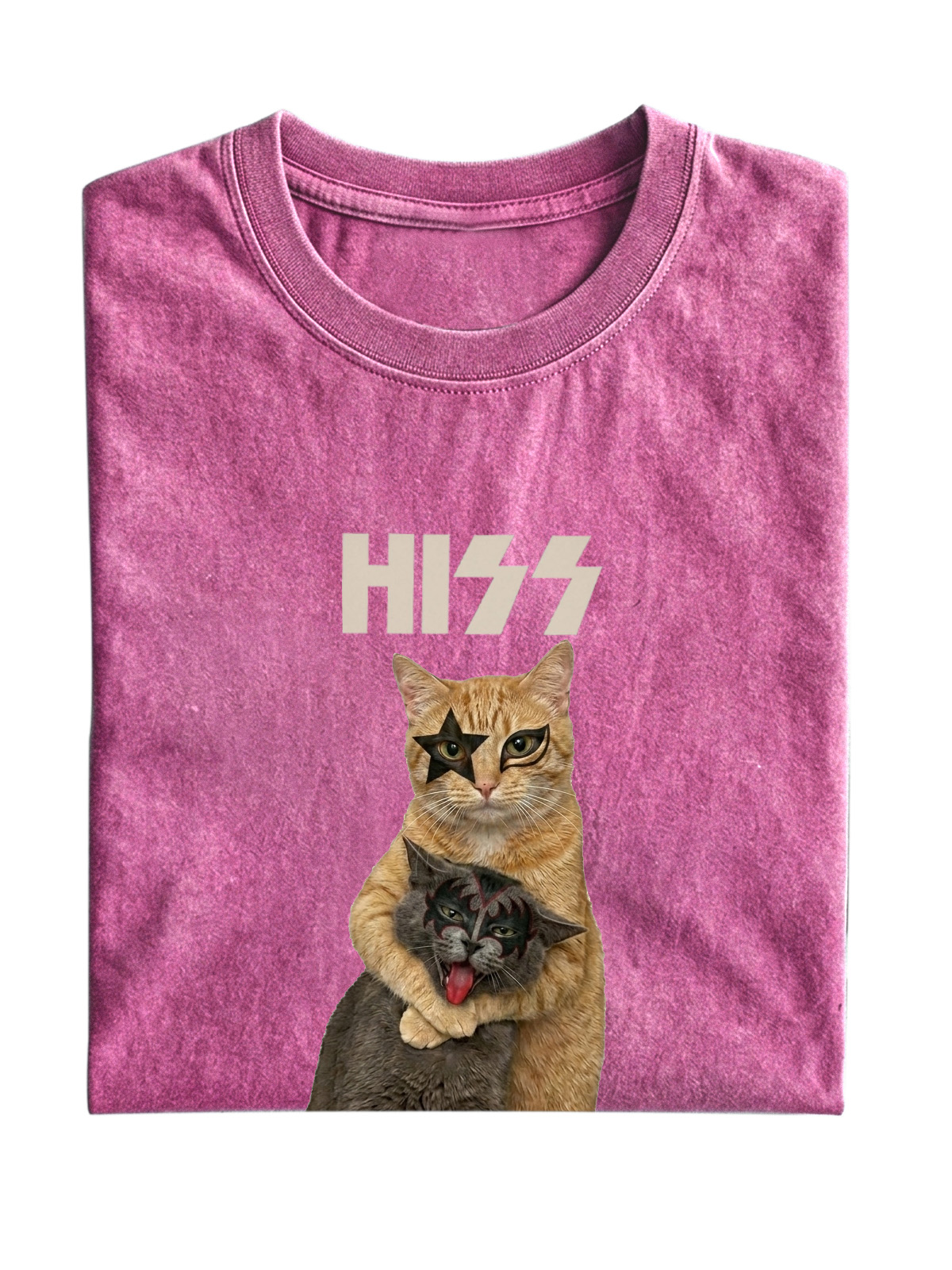 Wacky "Hiss" Cat Cotton Short-Sleeve T-Shirt