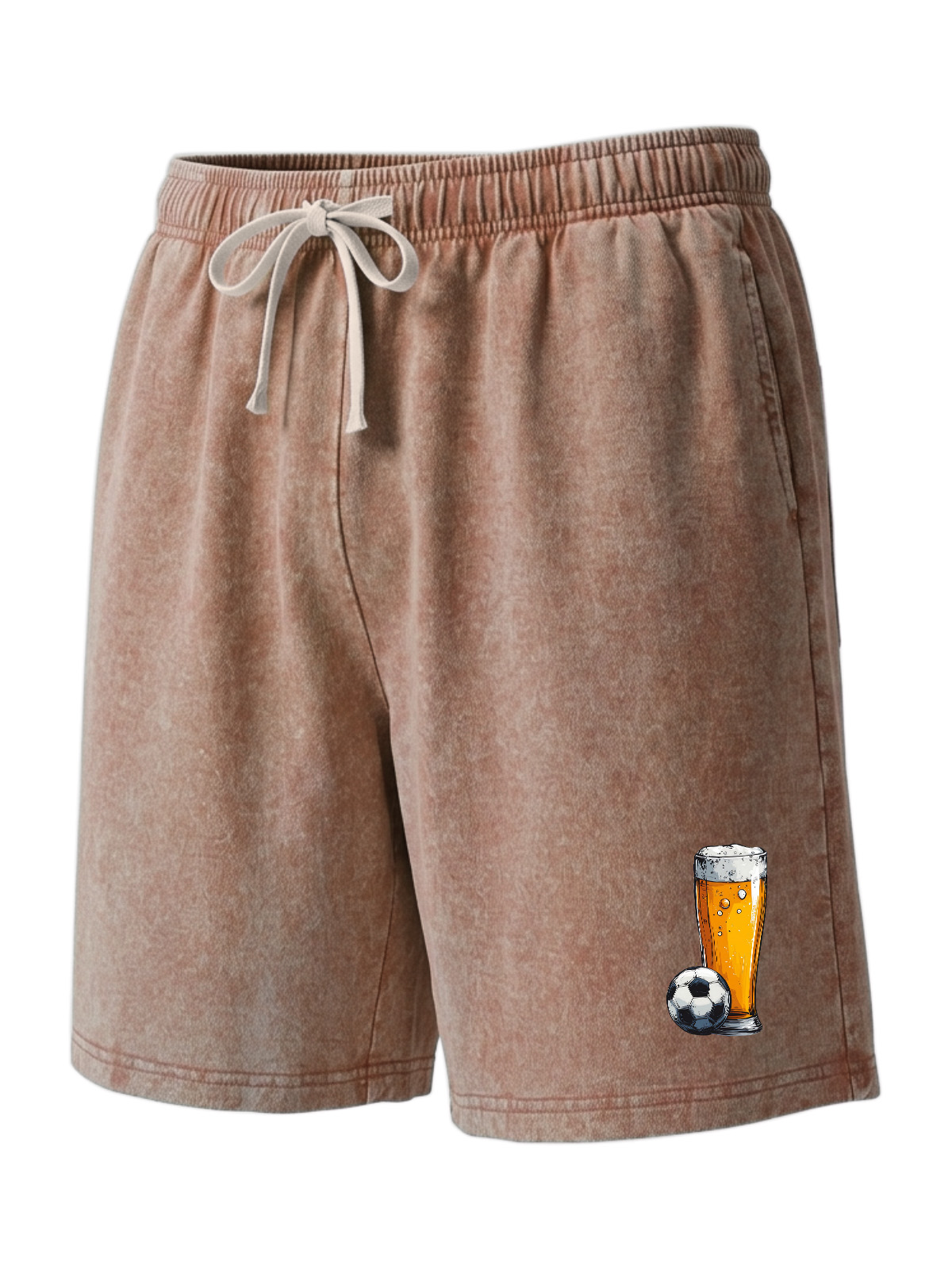 Casual Hawaiian Beer Print Pure Cotton Shorts