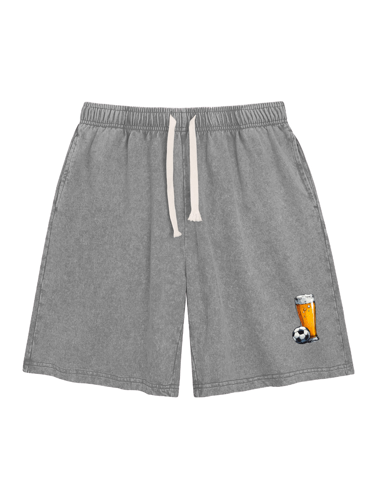 Casual Hawaiian Beer Print Pure Cotton Shorts