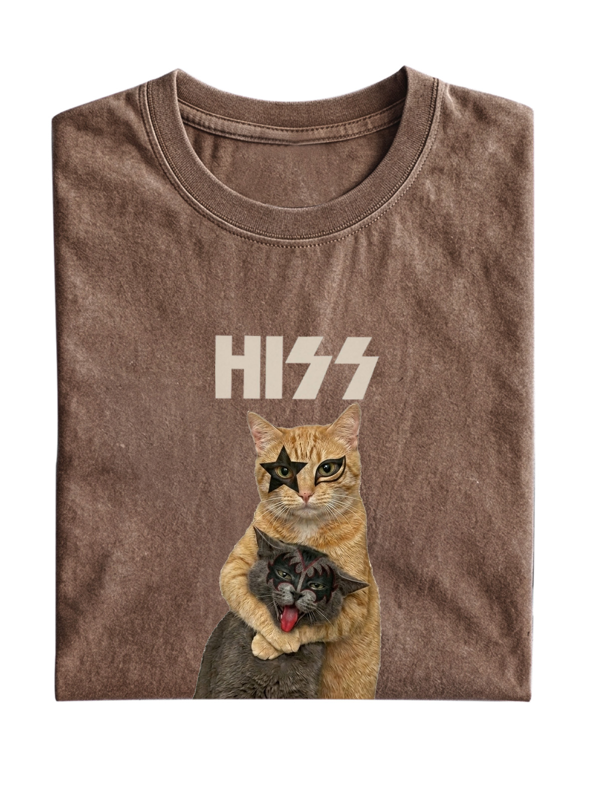 Wacky "Hiss" Cat Cotton Short-Sleeve T-Shirt