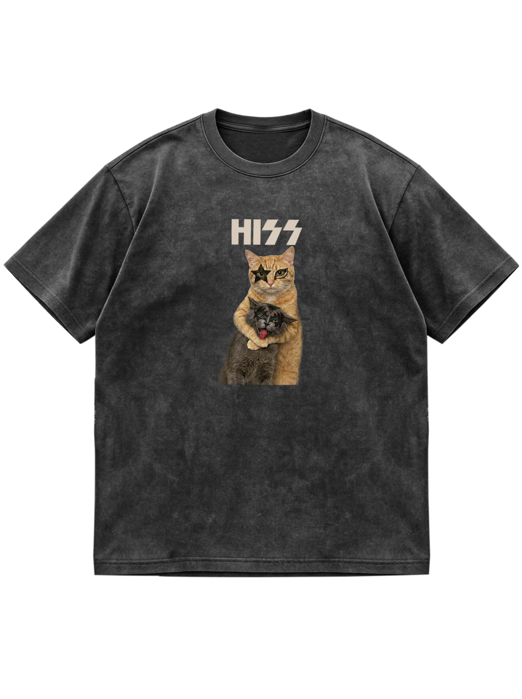 Wacky "Hiss" Cat Cotton Short-Sleeve T-Shirt