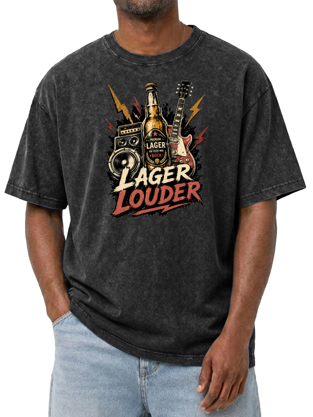 Lager Louder Vintage Washed Cotton T-shirt